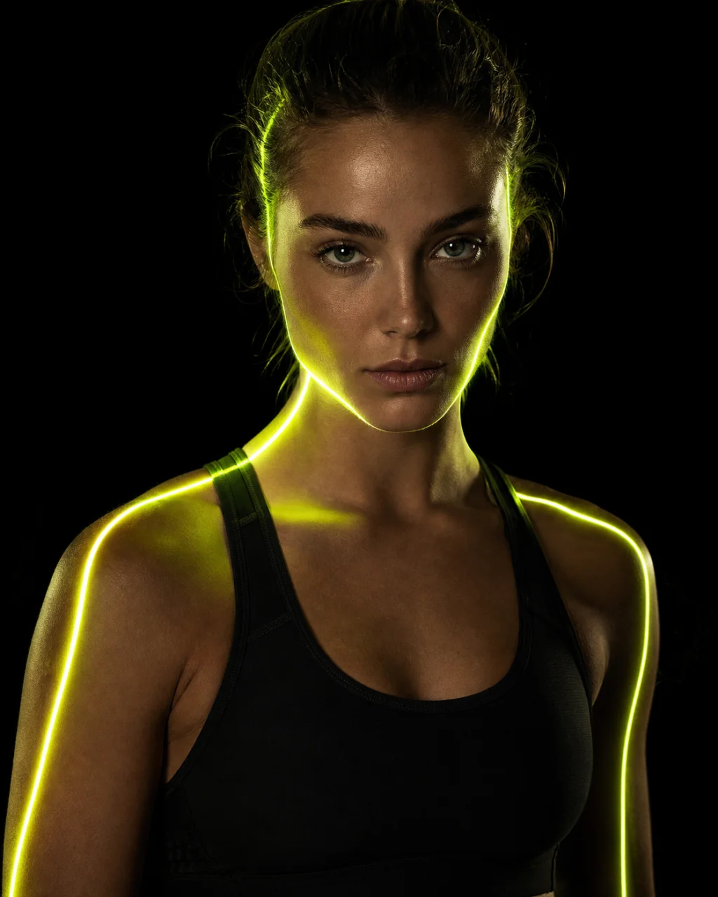 Athlete in neon light